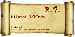 Milotai Tünde névjegykártya