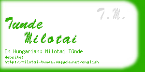 tunde milotai business card